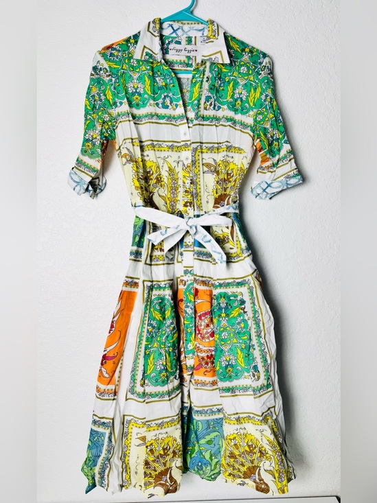 Dizzy Lizzy Dresses & Skirts - Dizzy Lizzie Dress Size Small printed Multicolor Patchwork Belted Cotton